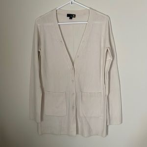 C&C Cashmere Button Cardigan, Ivory Size Small